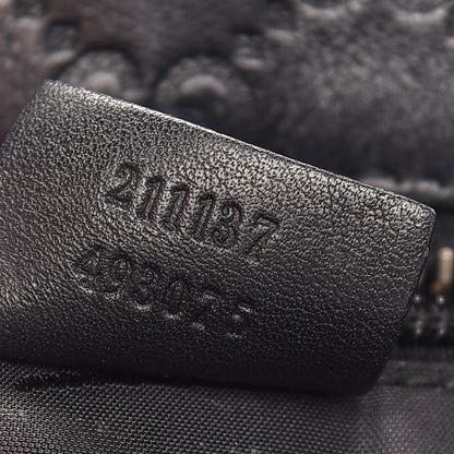 Gucci Guccissima Medium Zippered Shopping Tote Black 6 of 9