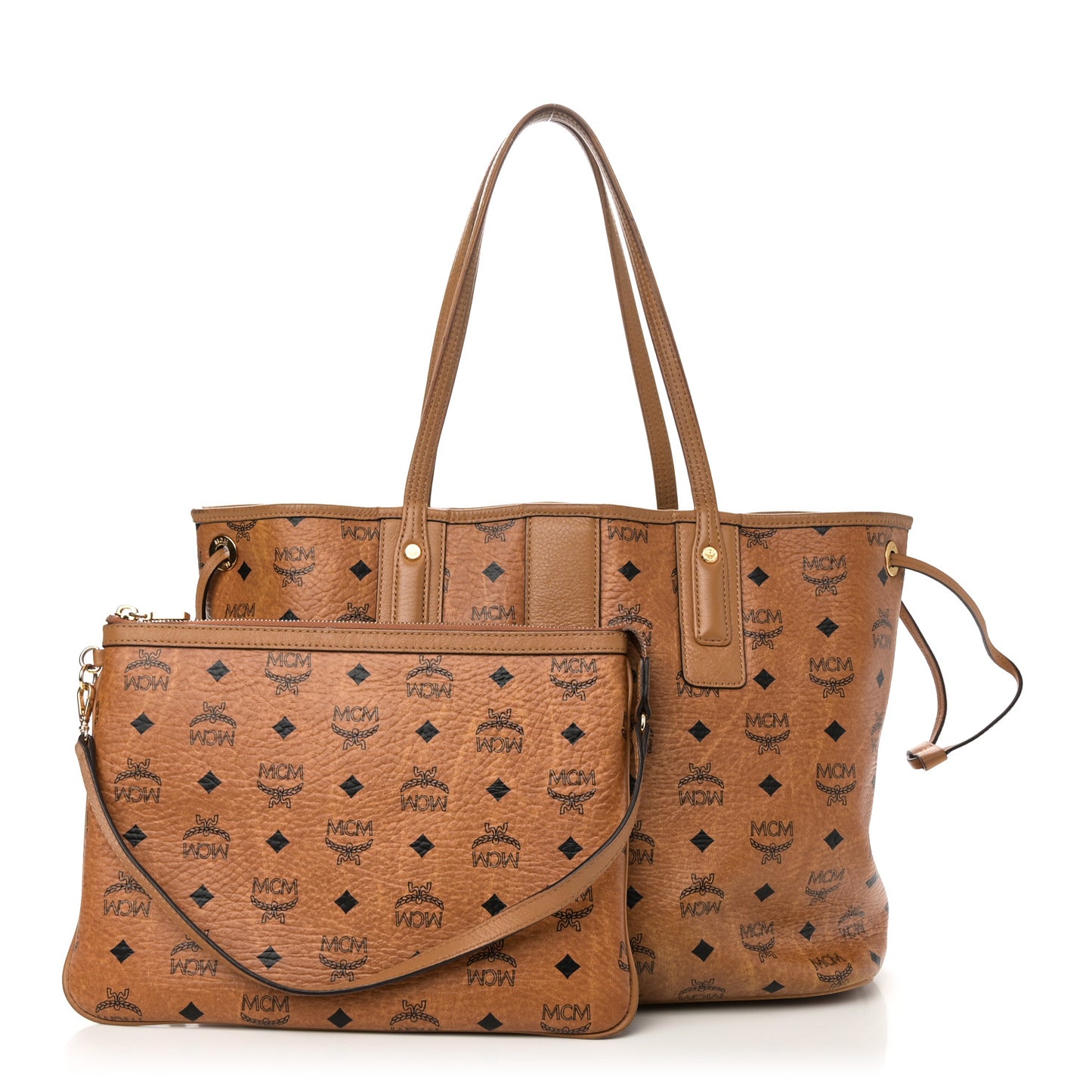 Visetos Medium Liz Reversible Shopper Tote Cognac
