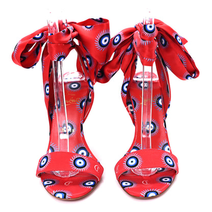 Christian Louboutin Crepe Satin Greekaba Du Desert 100 Sandal 39.5 Red 3 of 9