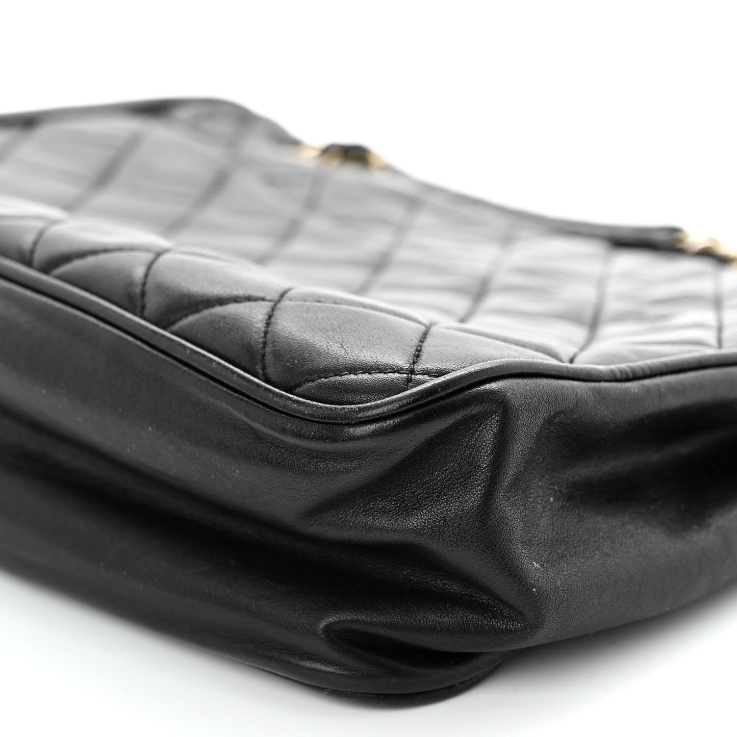 Lambskin Quilted Shoulder Bag Black