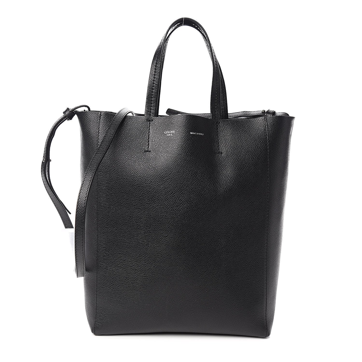 Celine Grained Calfskin Small Vertical Cabas Black 1 of 9