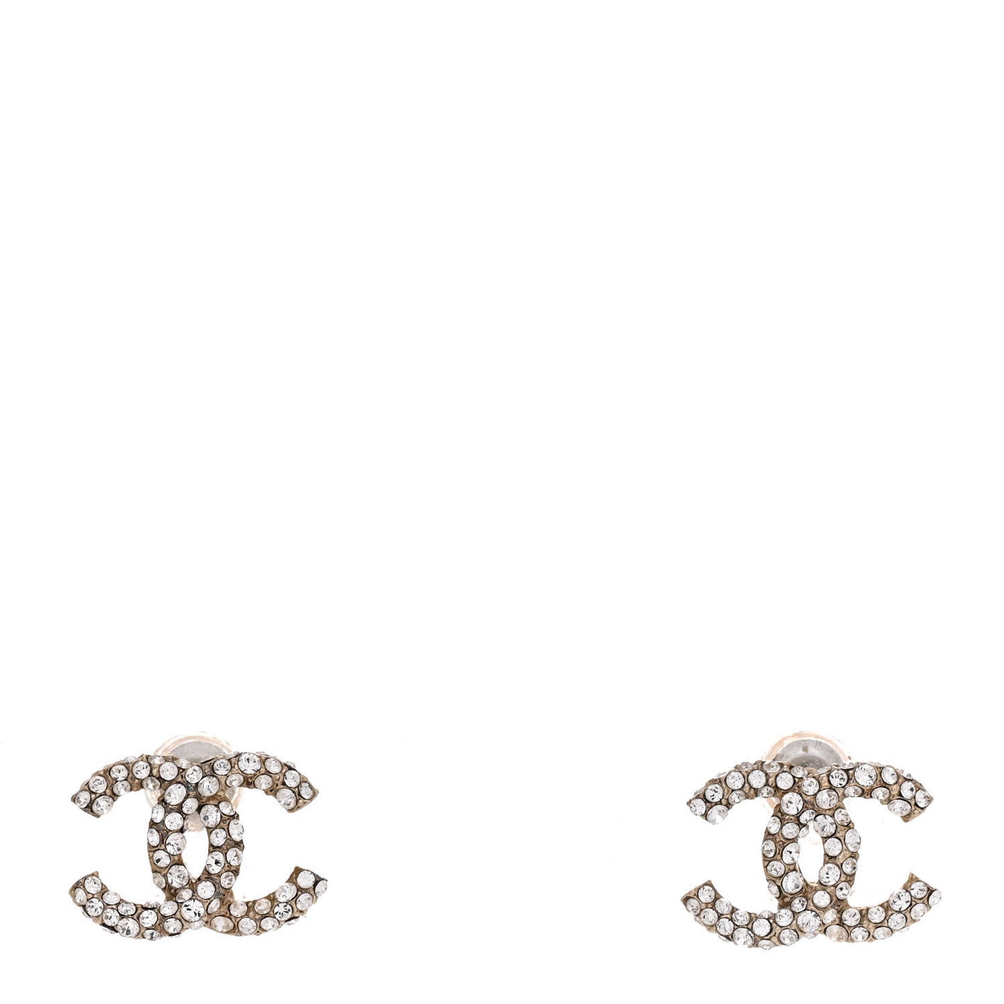 Crystal Mini CC Earrings Gold
