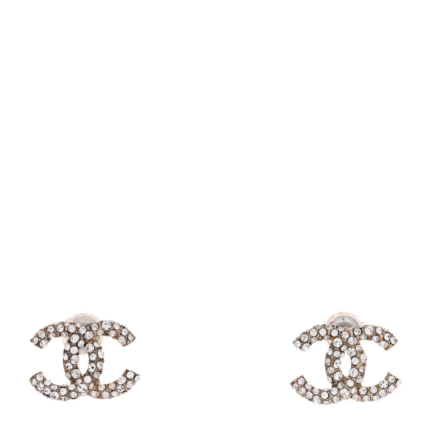 Chanel Crystal Mini CC Earrings Gold 1 of 4