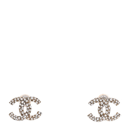 Chanel Crystal Mini CC Earrings Gold 1 of 4