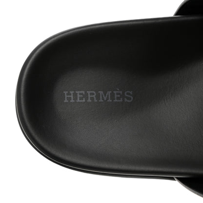 Hermes Calfskin Womens Chypre Sandals 38 Black 7 of 9