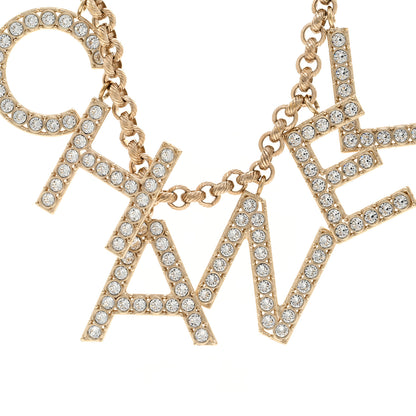 Chanel Crystal City of Lights Letter Chain Necklace Gold 4 of 5