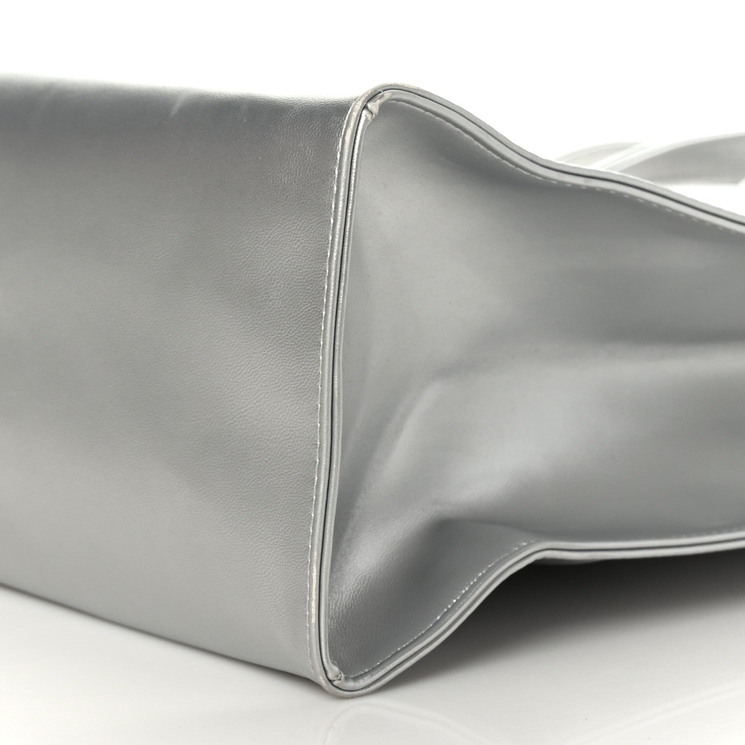 Telfar Metallic Vegan Leather Medium Shopping Bag Silver 8 of 10
