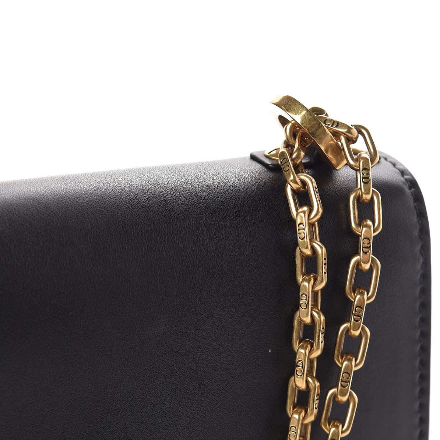 Calfskin J'Adior Chain Flap Bag Black