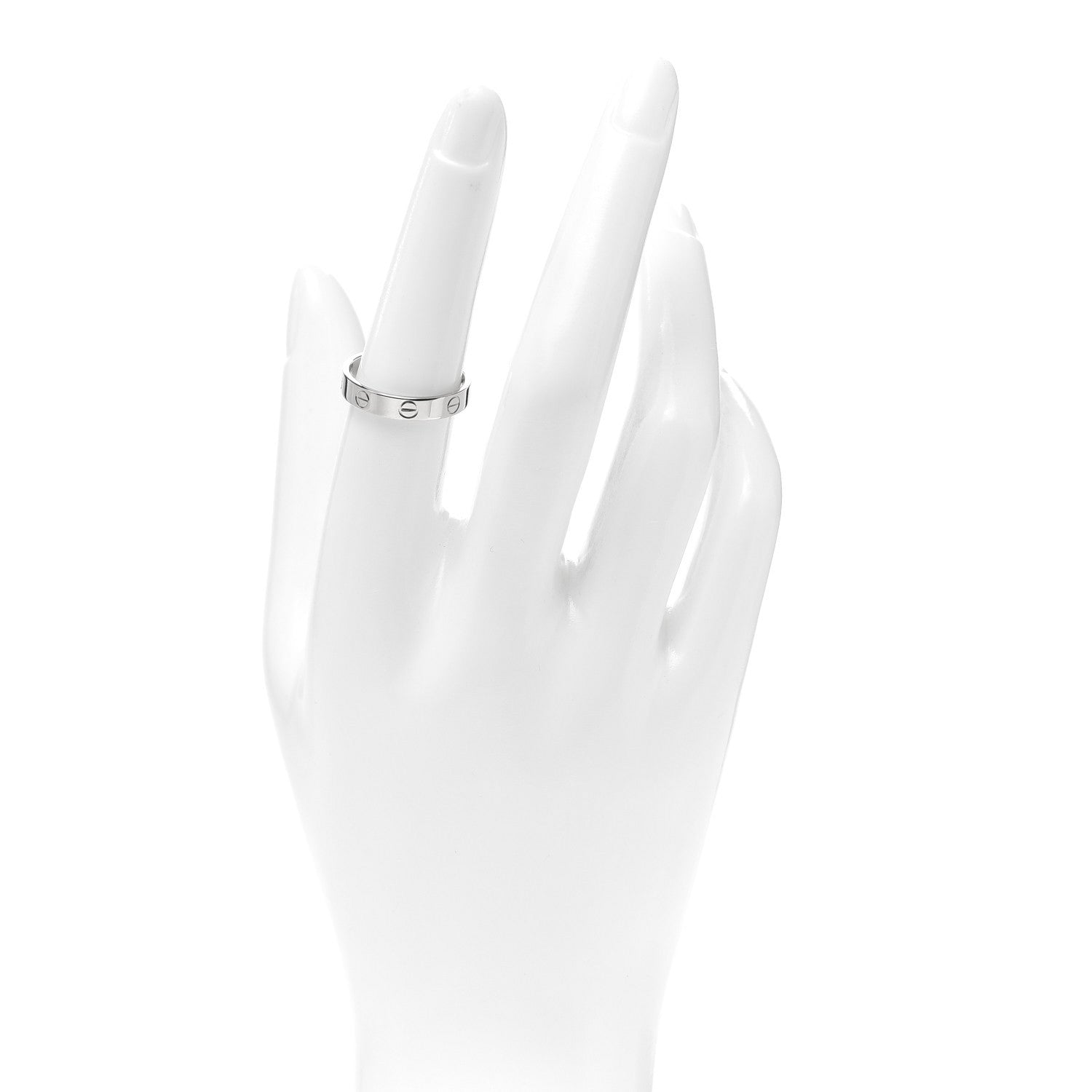 Cartier 18K White Gold 3.5mm LOVE Wedding Band Ring 54 6.75 2 of 5