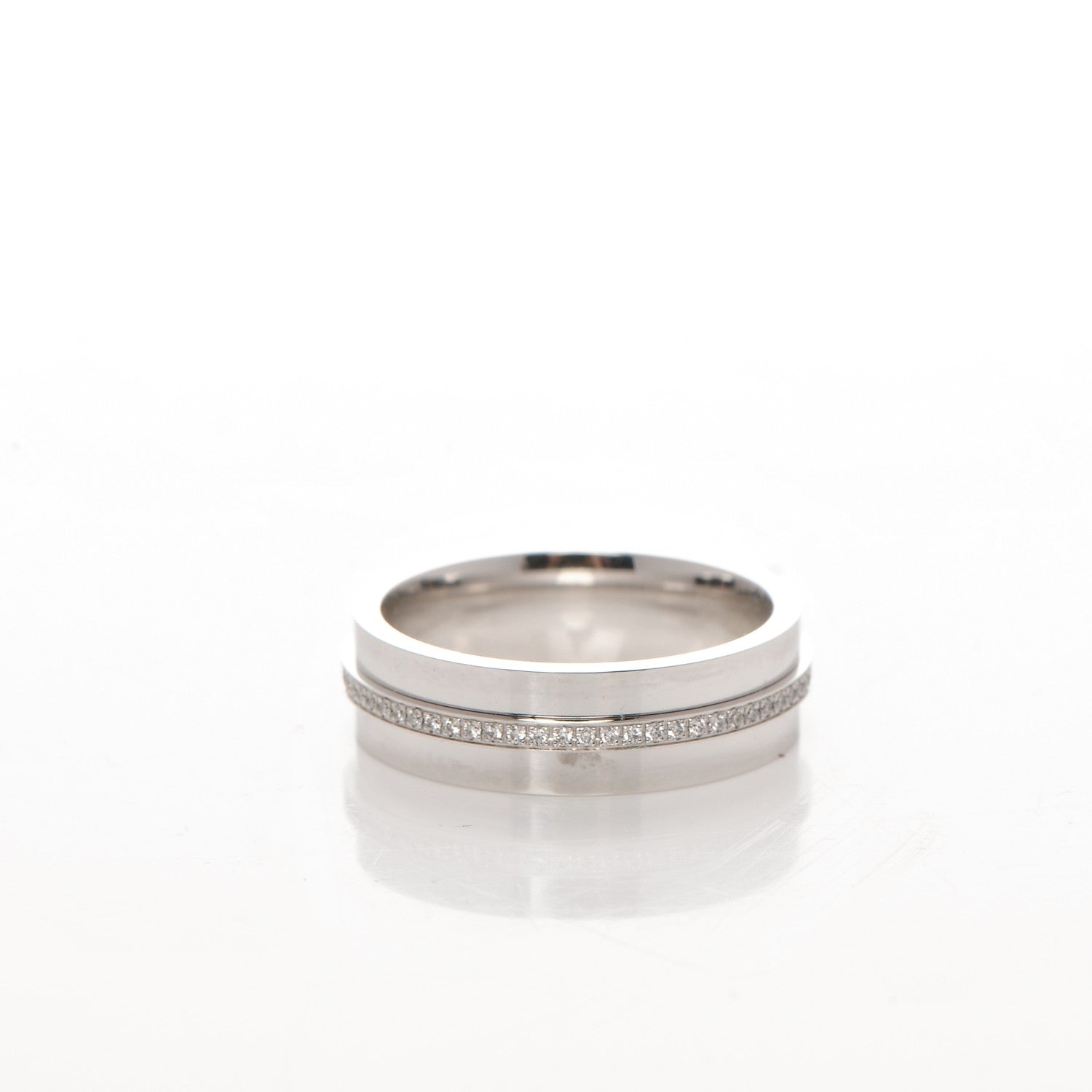 Tiffany 18K White Gold Diamond T Two Ring 6 3 of 4