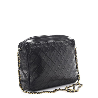 Chanel Lambskin Quilted CC Tassel Camera Case Black 3 of 12