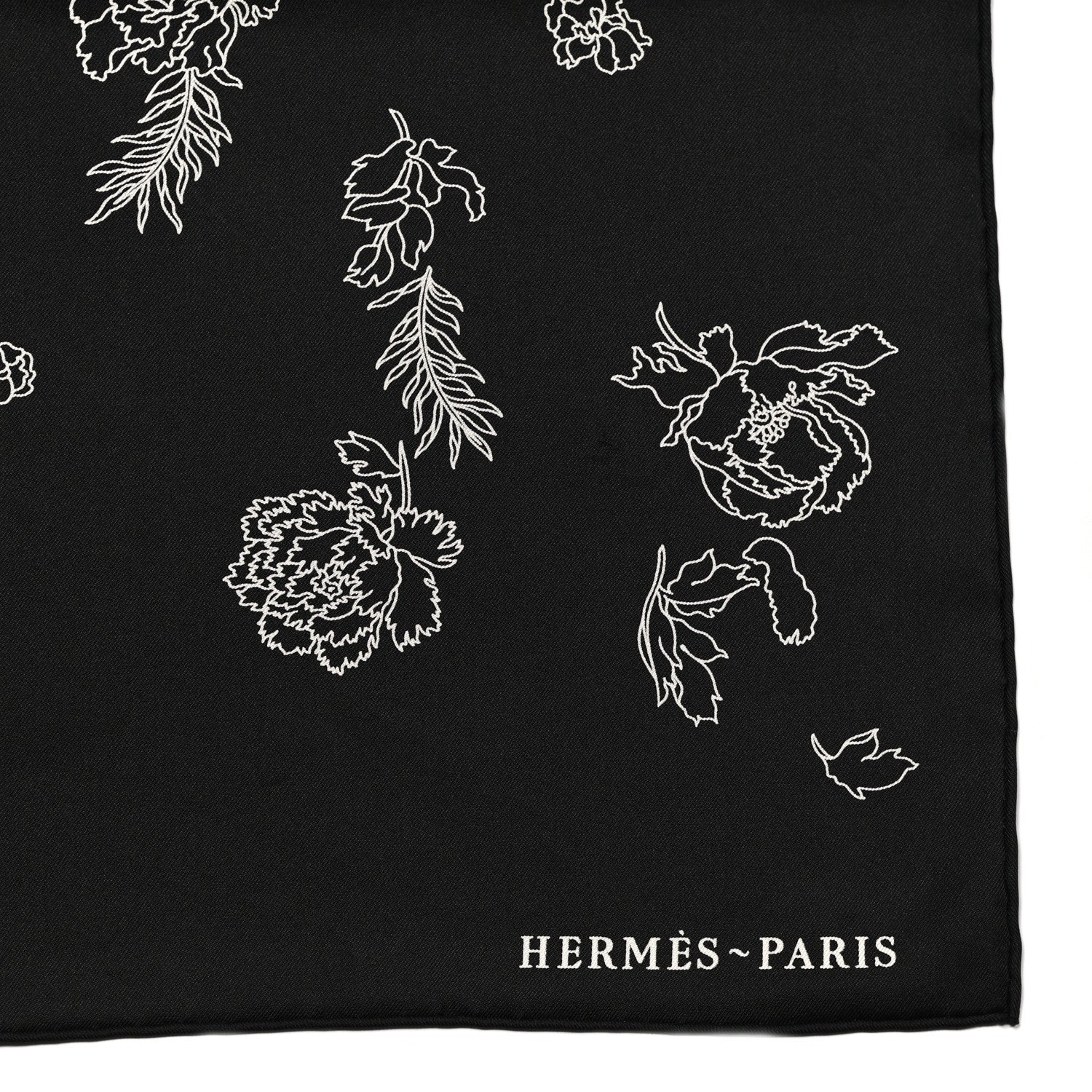 Hermes Silk Robe Legere Scarf 90 Black White 2 of 8