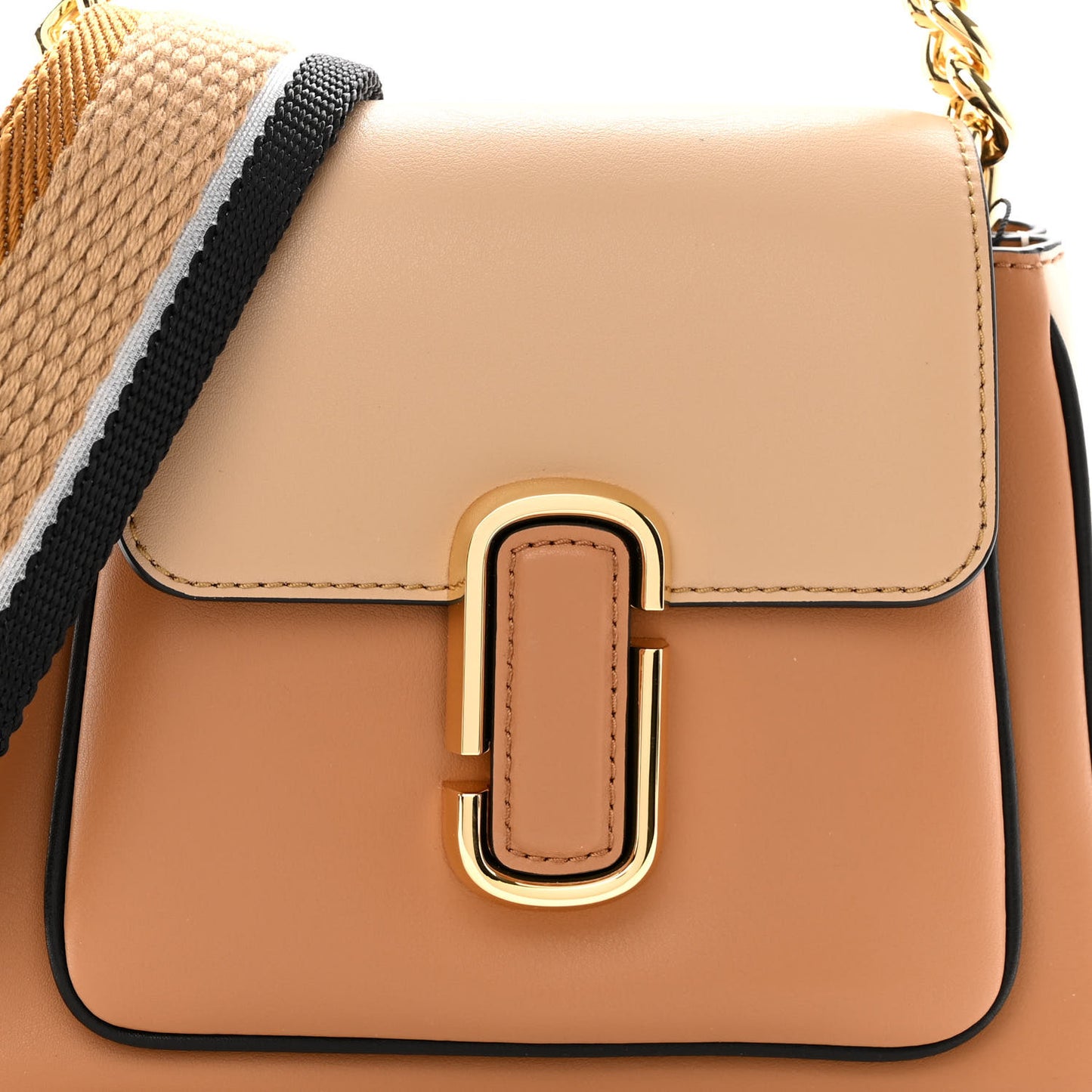 Calfskin Colorblock J Marc Chain Mini Satchel Cathay Spice Multicolor