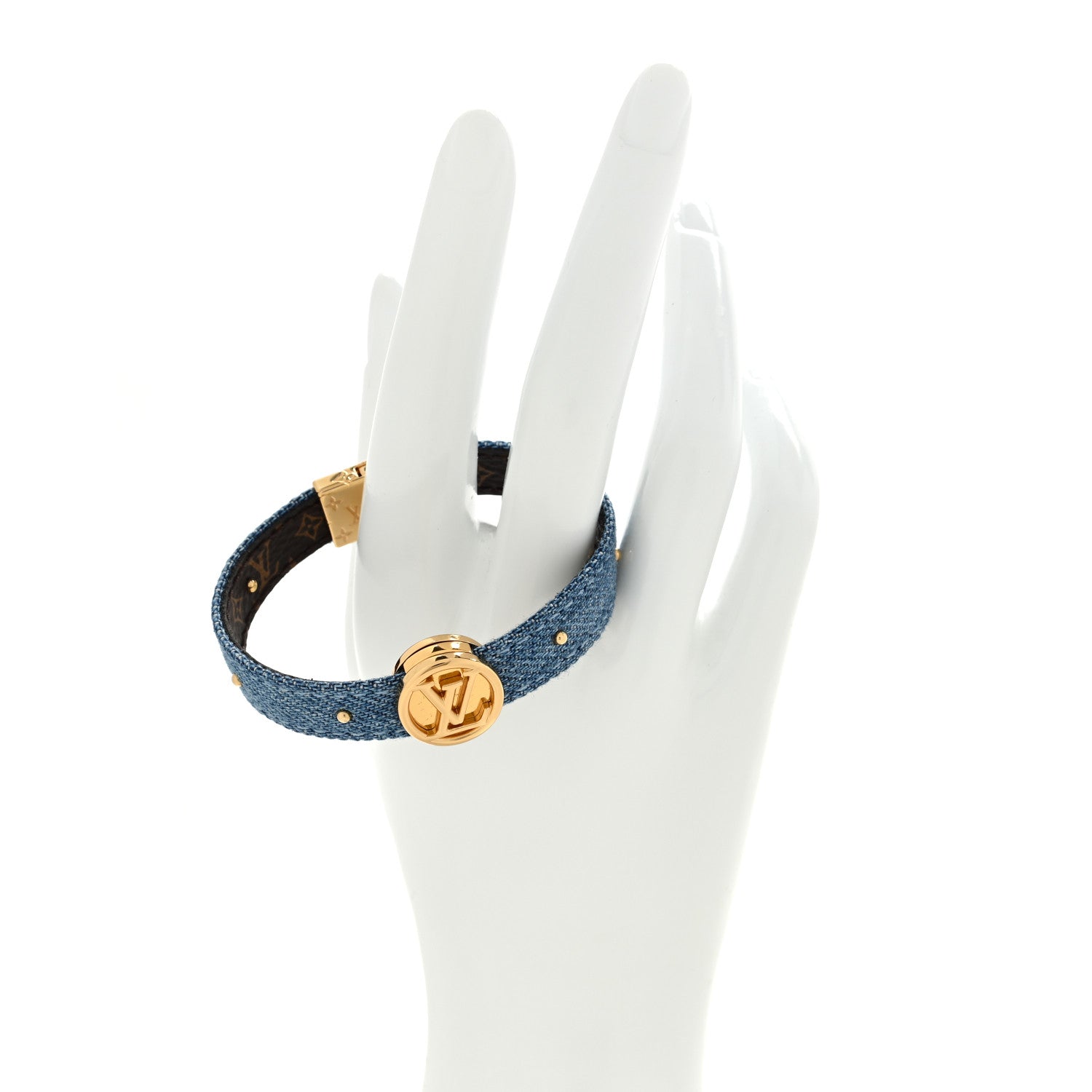 Louis Vuitton Monogram LV Circle Reversible Bracelet 17 Denim 2 of 8
