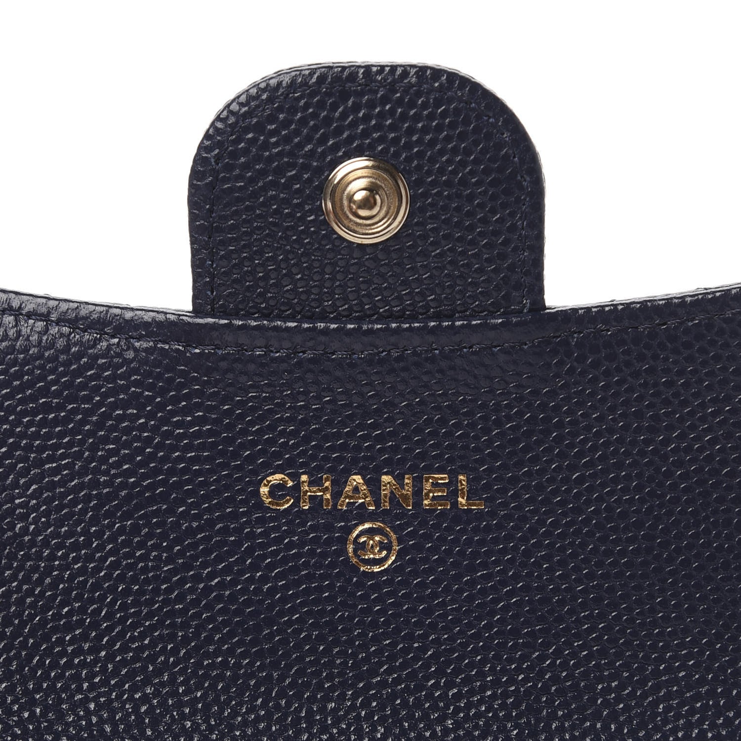 Chanel Caviar Quilted Flap Card Holder Wallet Navy Blue 6 of 9