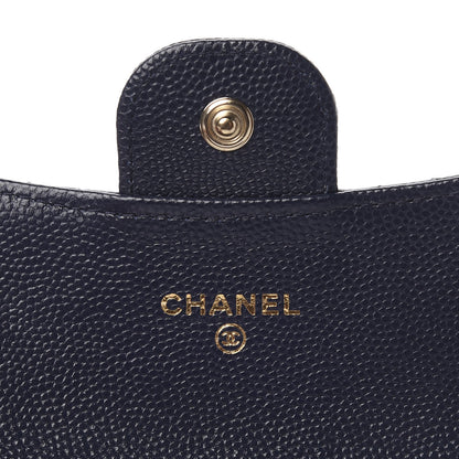 Chanel Caviar Quilted Flap Card Holder Wallet Navy Blue 6 of 9