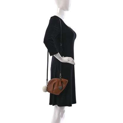 Loewe Calfskin Shearling Mini Bunny Western Crossbody Bag Walnut 2 of 9