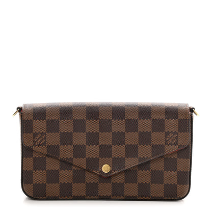 Louis Vuitton Damier Ebene Pochette Felicie Chain Wallet 1 of 12