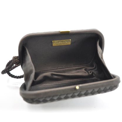 Bottega Veneta Silk Woven Intrecciato Tassel Clutch Brown 4 of 5