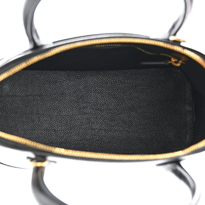 Balenciaga Grained Calfskin Logo S Ville Top Handle Bag Black White 5 of 11