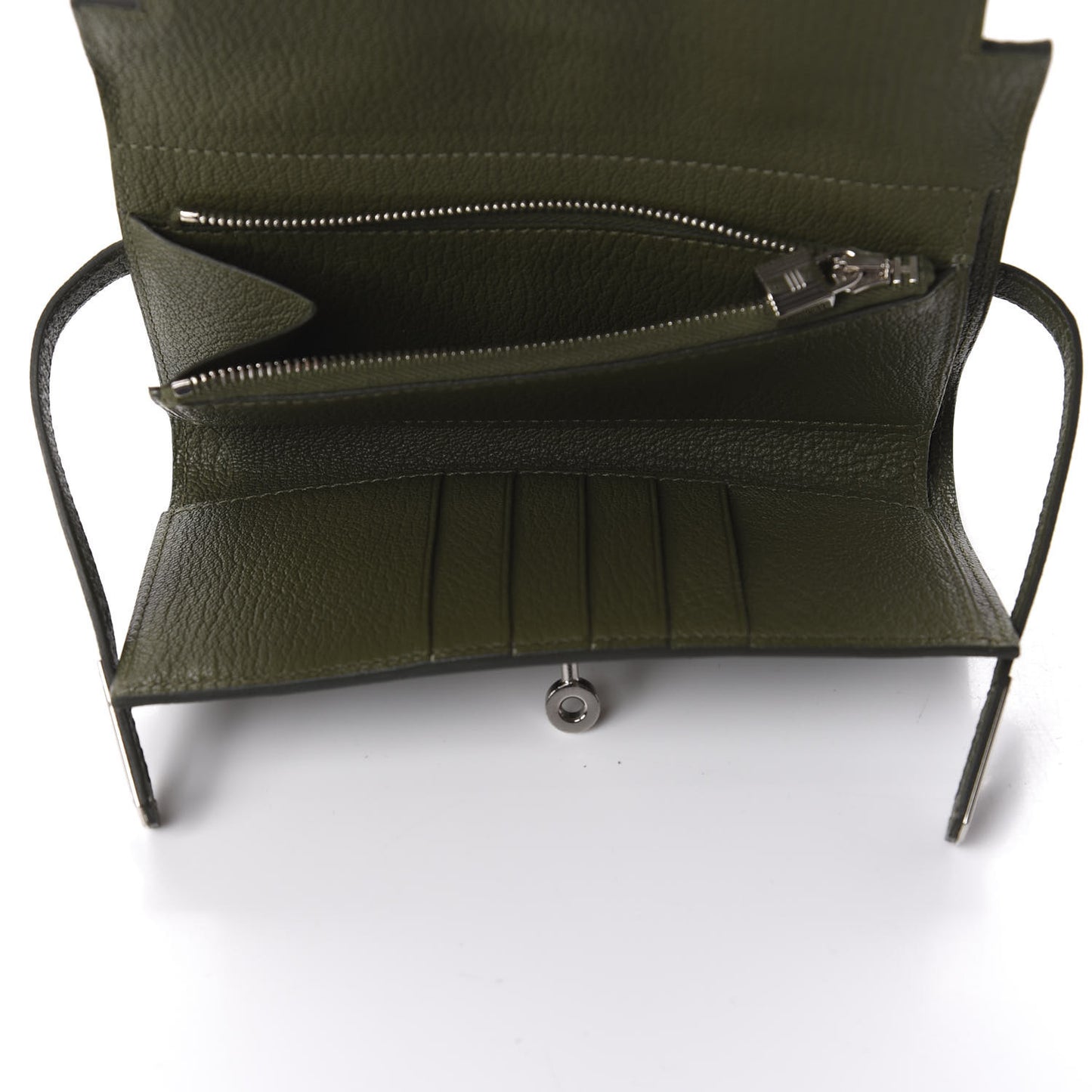 Chevre Mysore Medium Kelly Wallet Vert Veronese