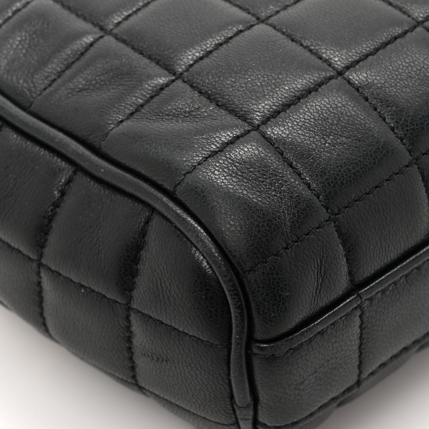 Lambskin Carre Quilted Cassandre Mini Camera Bag Black