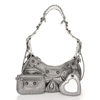 Balenciaga Metallic Agneau Arena Le Cagole Shoulder Bag XS Silver 3 of 11
