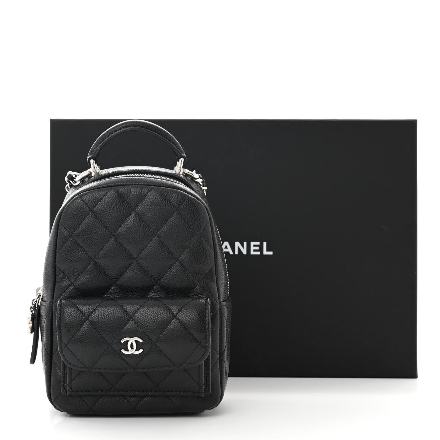 Caviar Quilted CC Mini Classic Backpack Black