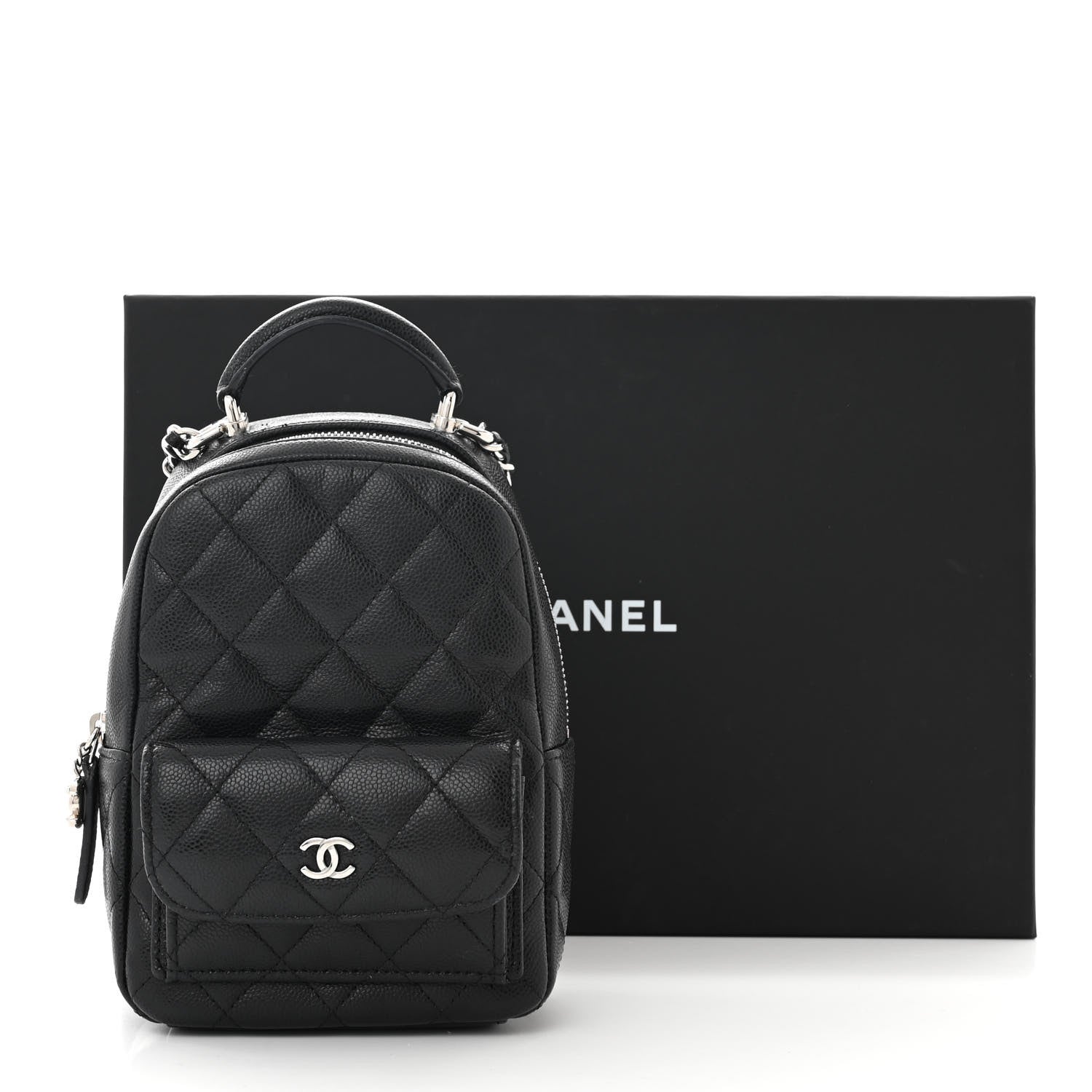Chanel Caviar Quilted CC Mini Classic Backpack Black 11 of 11