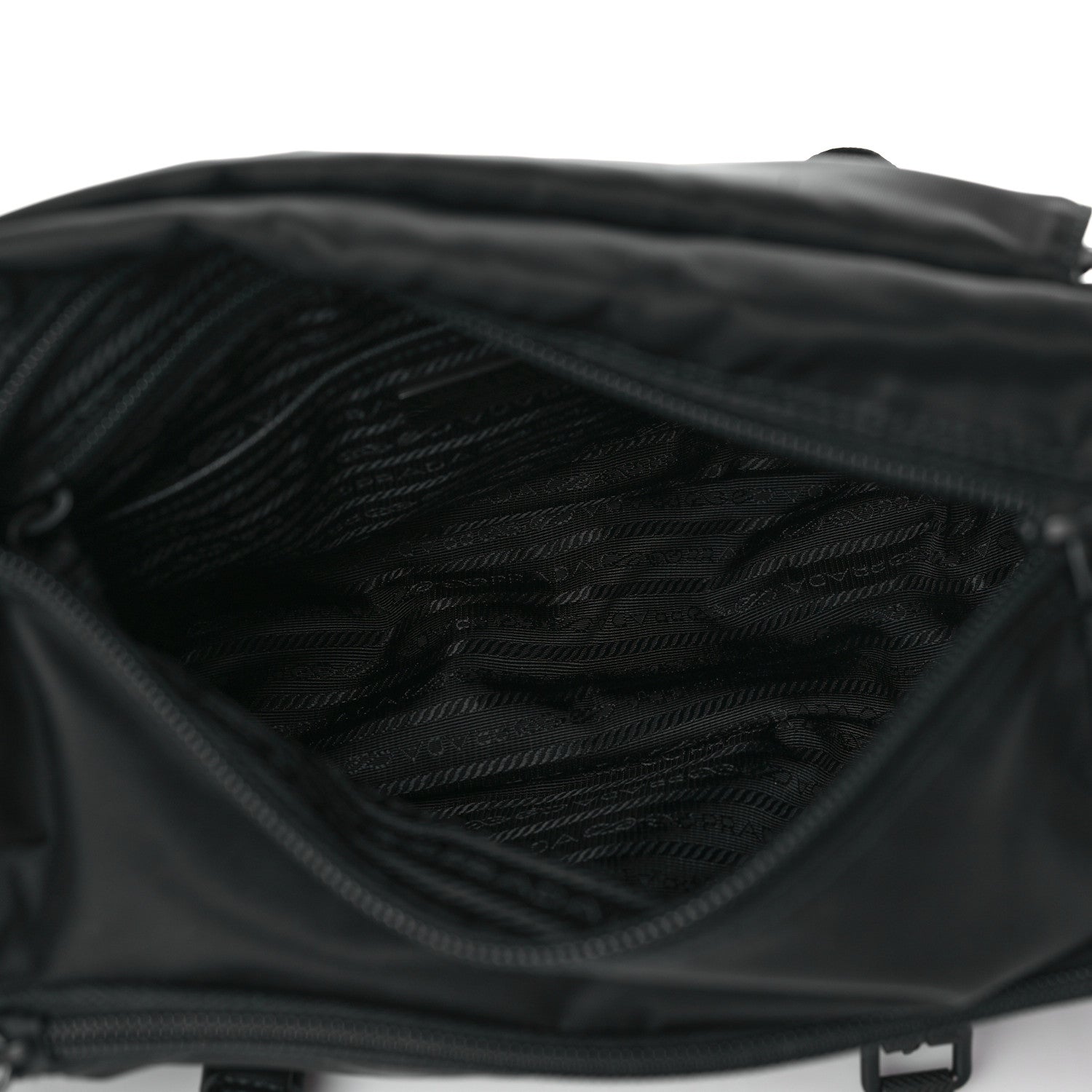 Prada Nylon New Vela Studded Messenger Bag Black 5 of 9