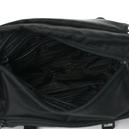 Prada Nylon New Vela Studded Messenger Bag Black 5 of 9