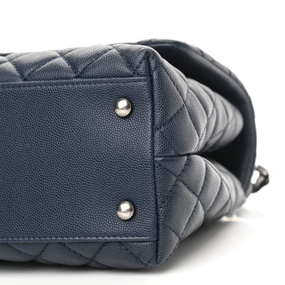 Chanel Caviar Quilted Small Coco Handle Flap Navy 10 of 10