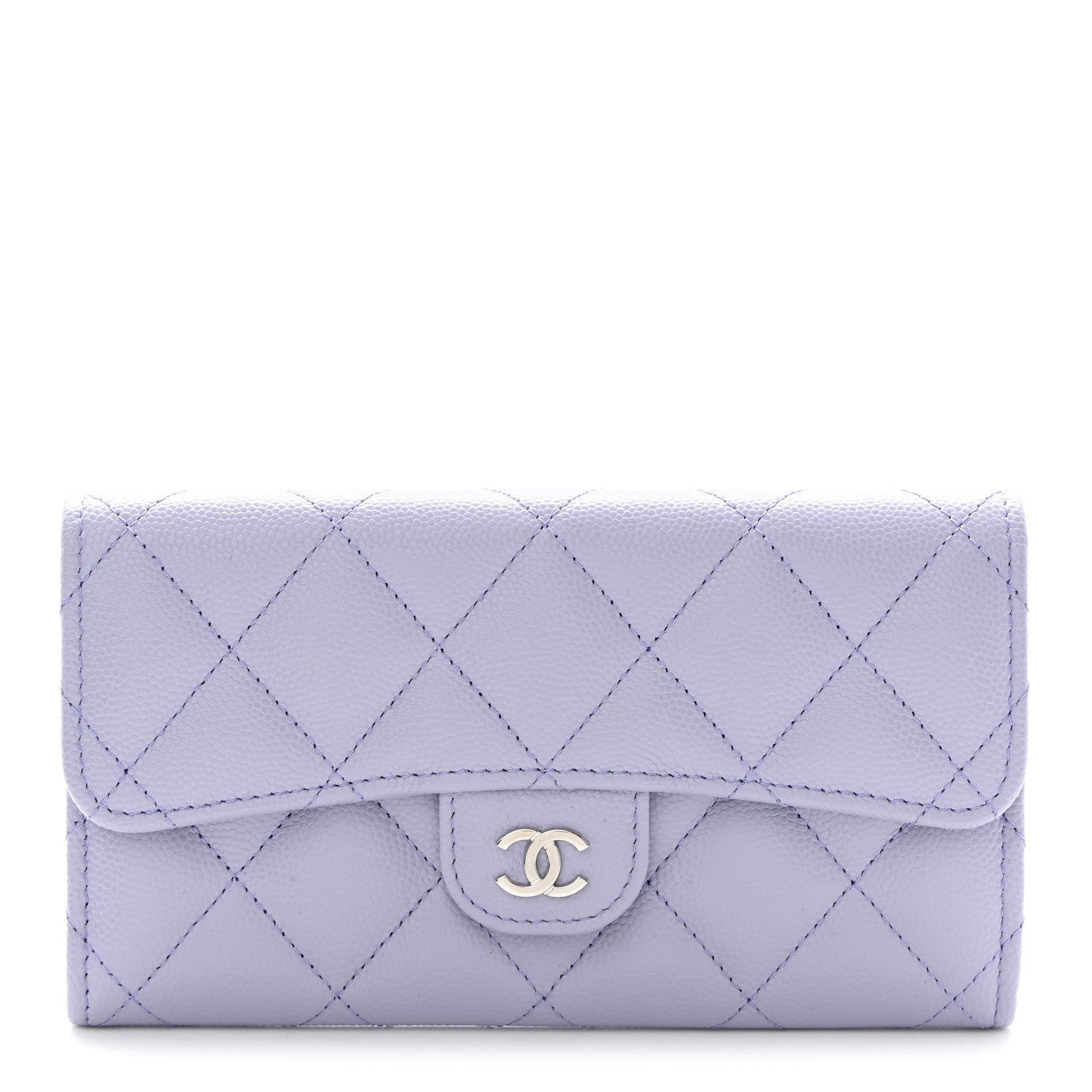 Chanel Caviar Quilted Medium Flap Wallet Light Purple 1 of 10