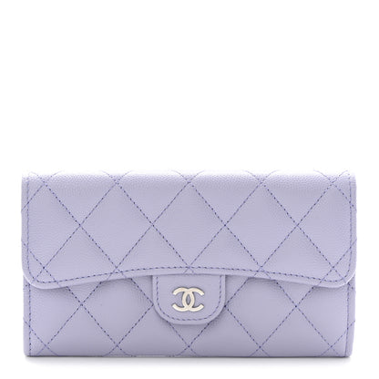 Chanel Caviar Quilted Medium Flap Wallet Light Purple 1 of 10