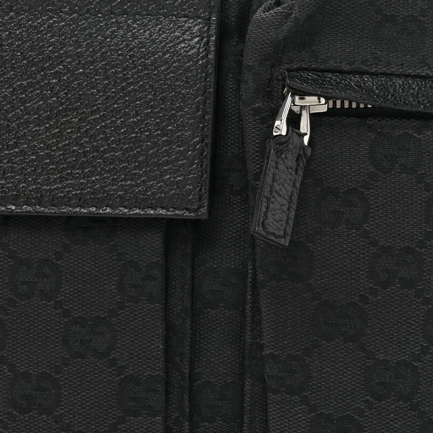 GG Monogram Double Pocket Belt Bag Black