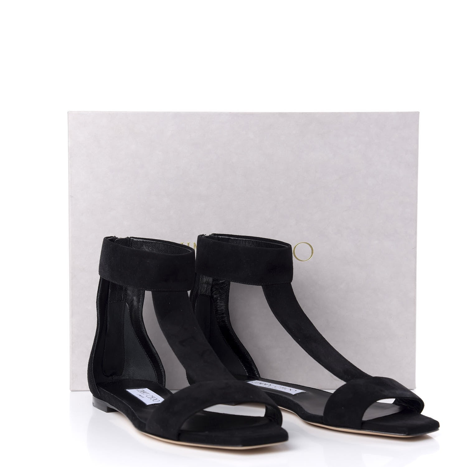 Jimmy Choo Suede Bethel Flat Sandals 37.5 Black 9 of 9