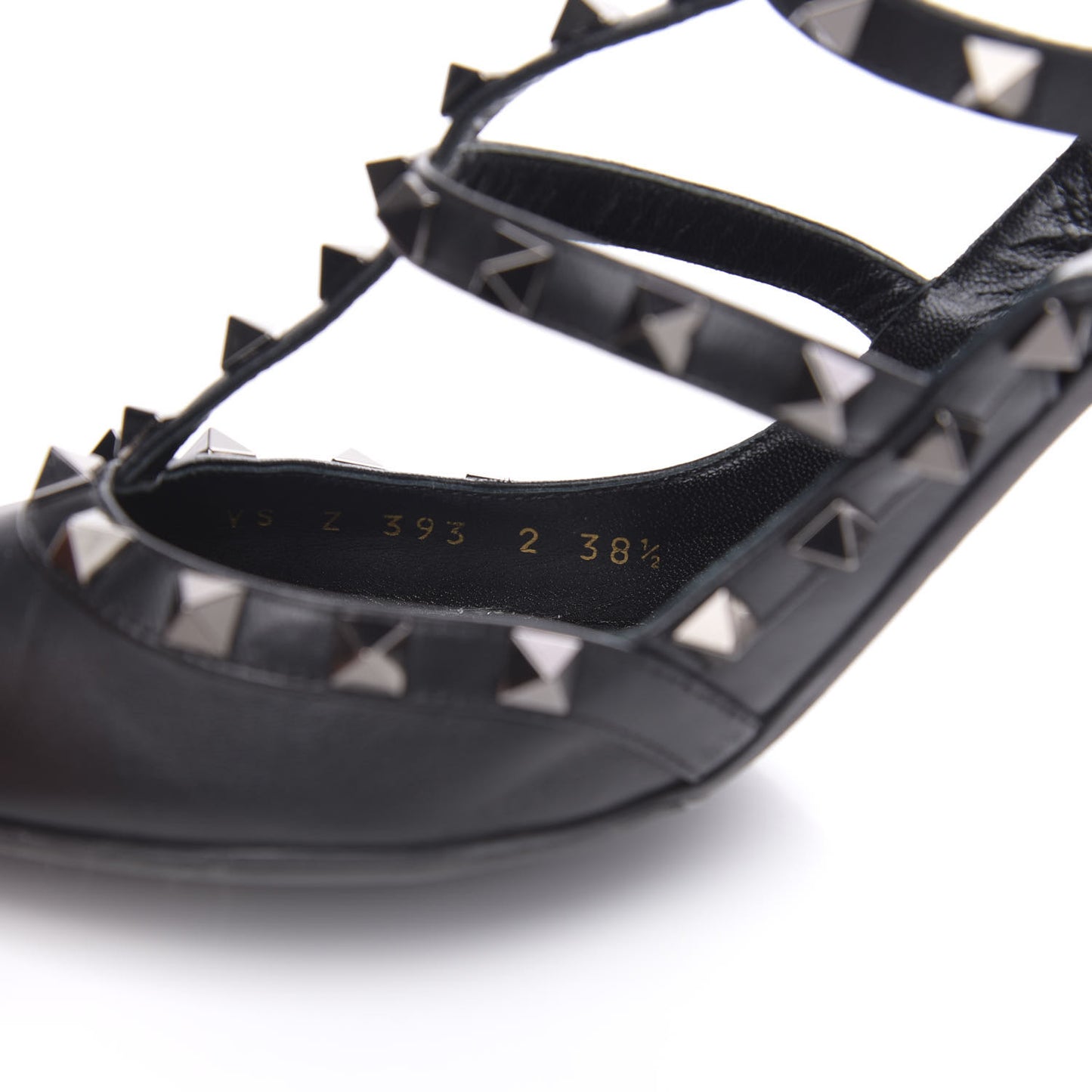 Nappa Rockstud Ankle Strap Pumps 38.5 Black