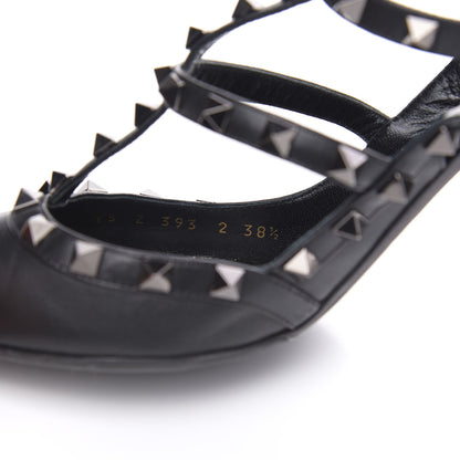 Valentino Garavani Nappa Rockstud Ankle Strap Pumps 38.5 Black 8 of 12