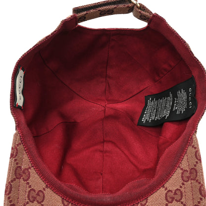 Gucci Monogram Textured Dollar Calfskin Zeno Baseball Hat L Camel Bordeaux 6 of 8