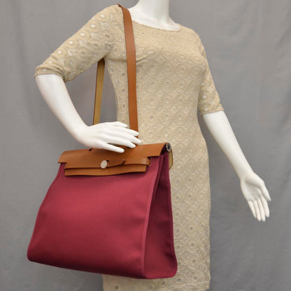 Hermes Toile Herbag Zip MM Rubis 2 of 9