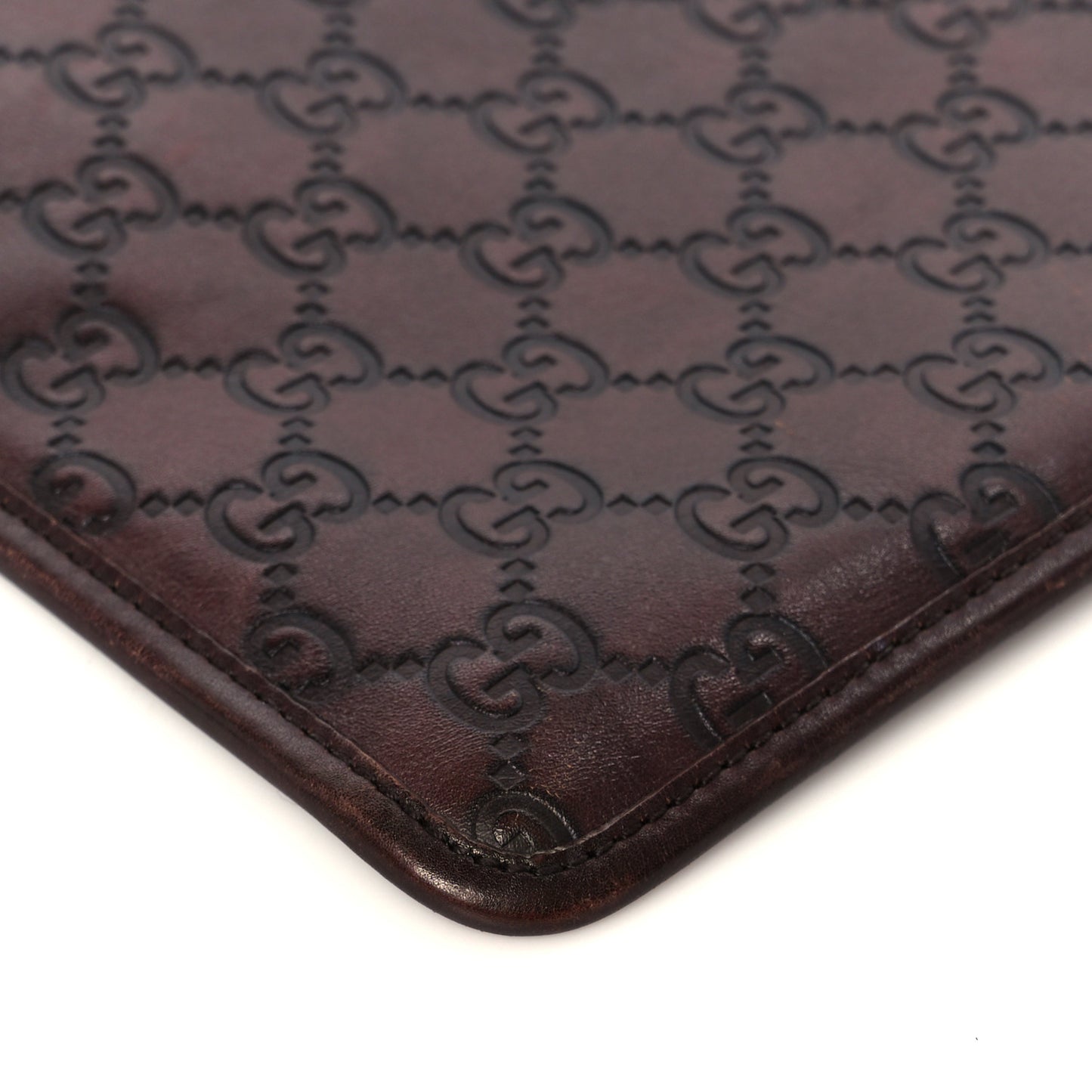 Guccissima Medium Flat Messenger Bag Dark Brown Dark Brown