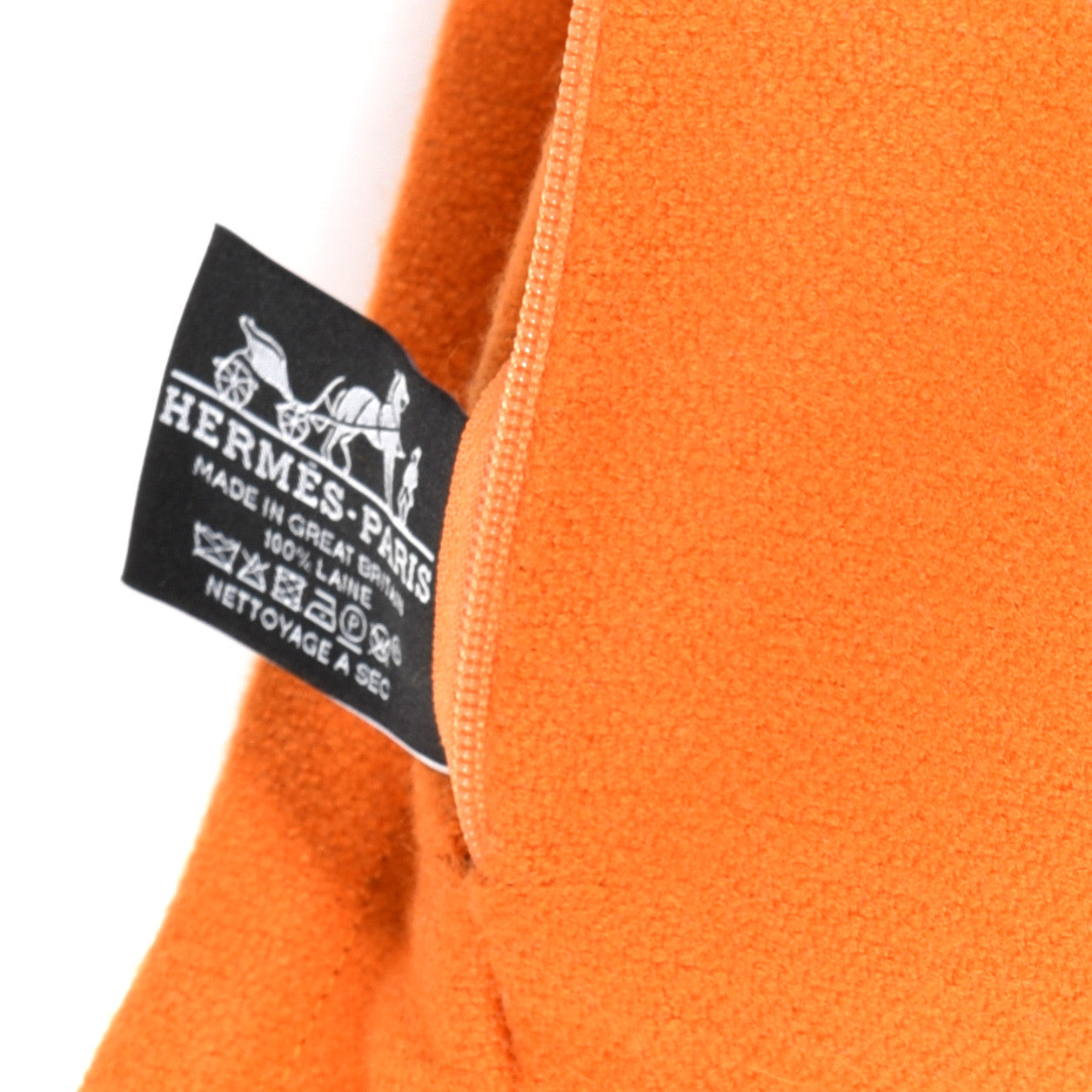 Hermes Merino Wool Circuit 24 Pillow Orange Sable 3 of 3