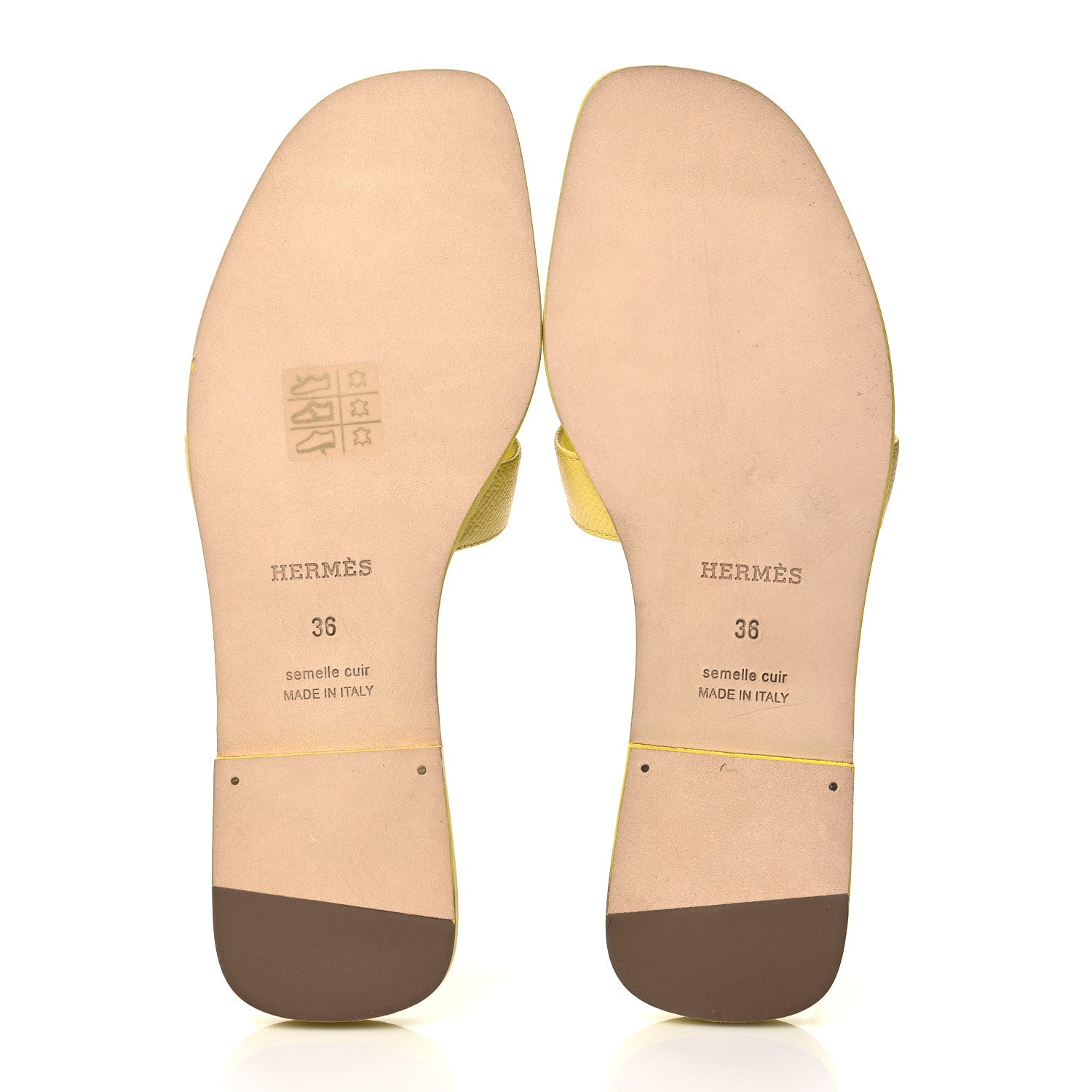Hermes Epsom Oran Sandals 36 Jaune Pollen 5 of 9