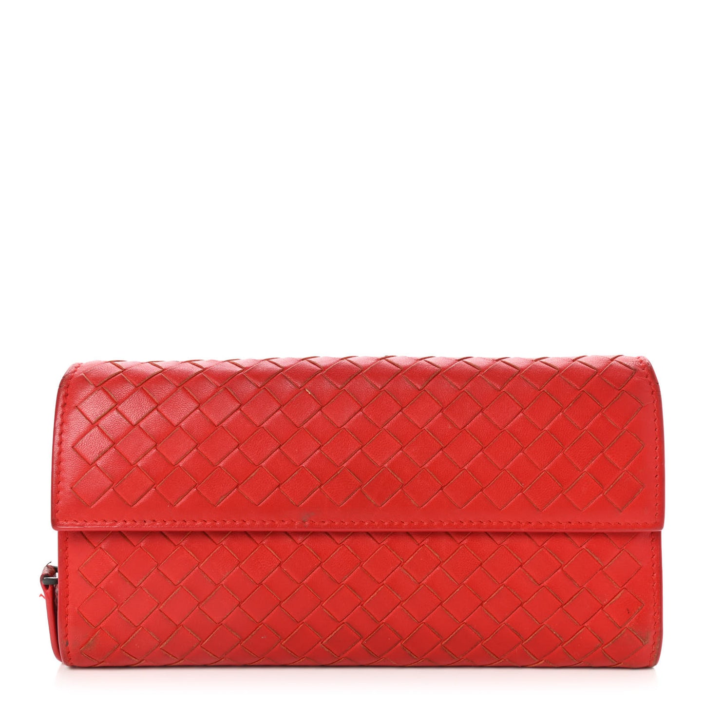 Nappa Intrecciato Continental Wallet Red