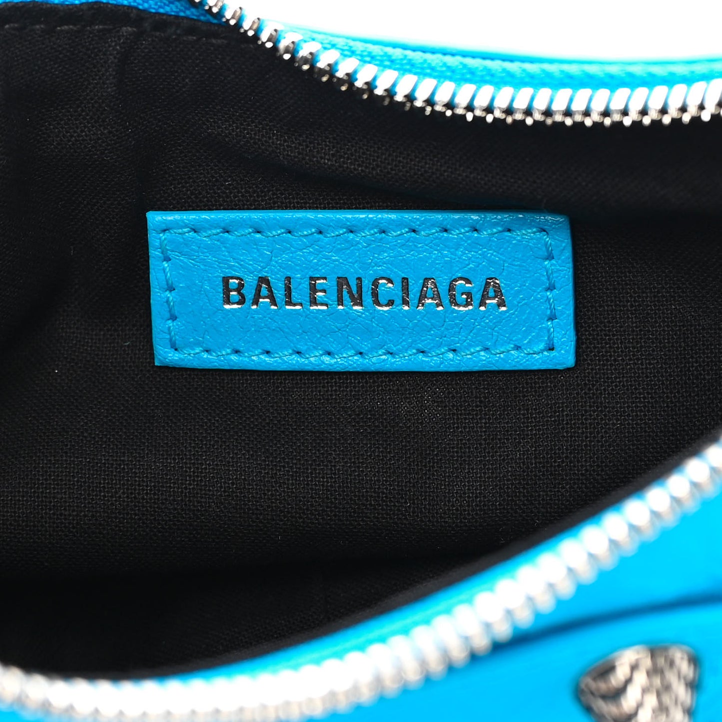 Agneau Arena Le Cagole Shoulder Bag XS Cyan