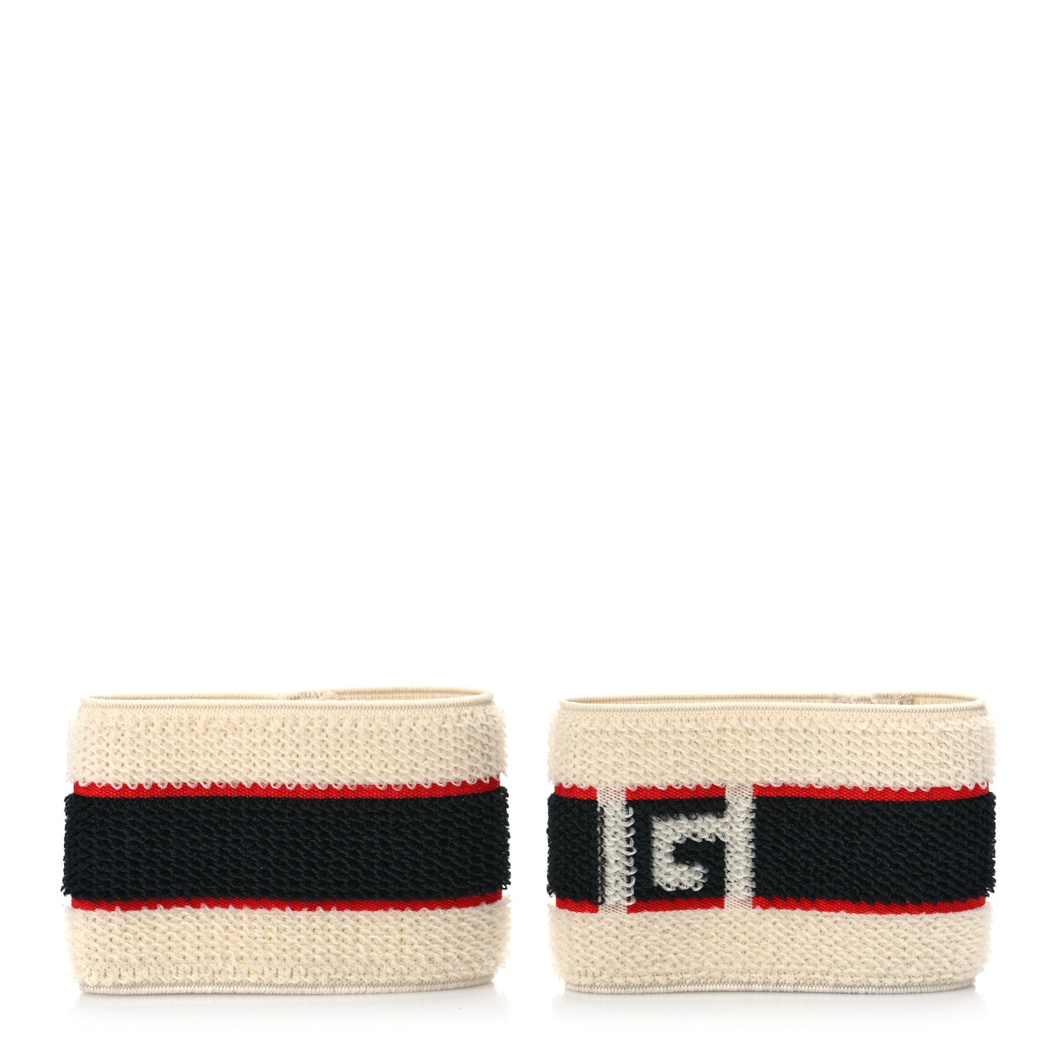 Gucci Cotton Logo Headband and Wrist Set White Navy Red 3 of 7