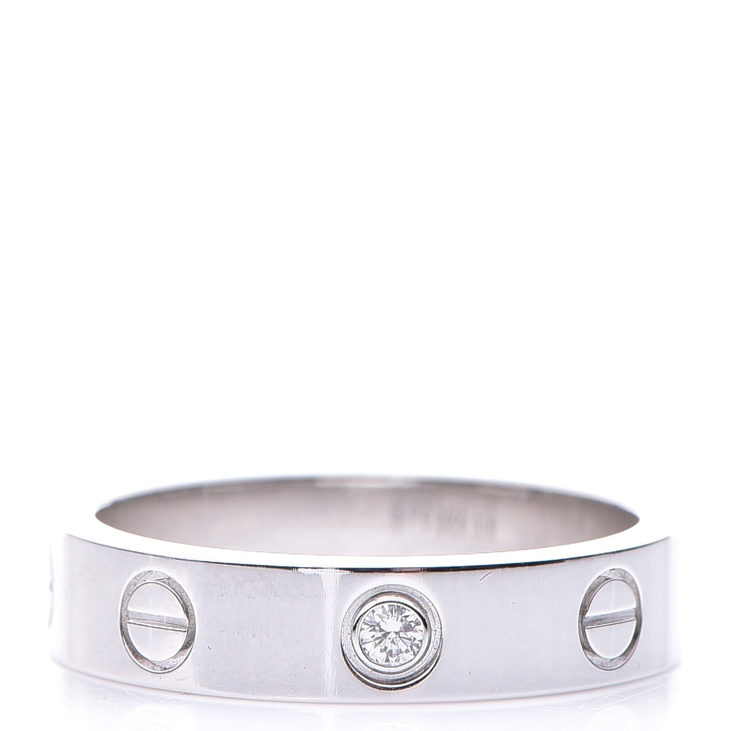 18K White Gold Diamond 4mm LOVE Wedding Band Ring 49 5