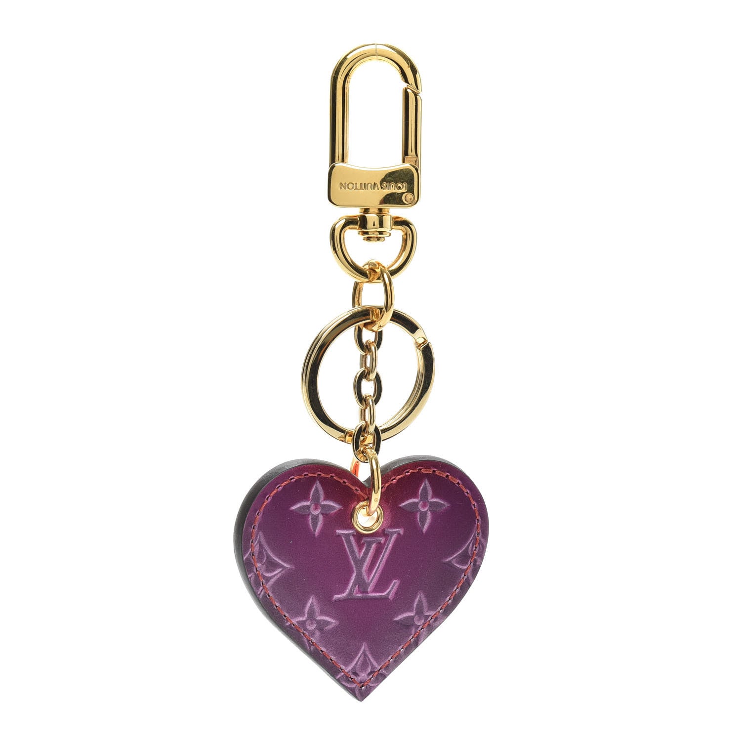Louis Vuitton Vernis Degrade Love Lock Heart Key Holder Bag Charm Pink Red 1 of 3