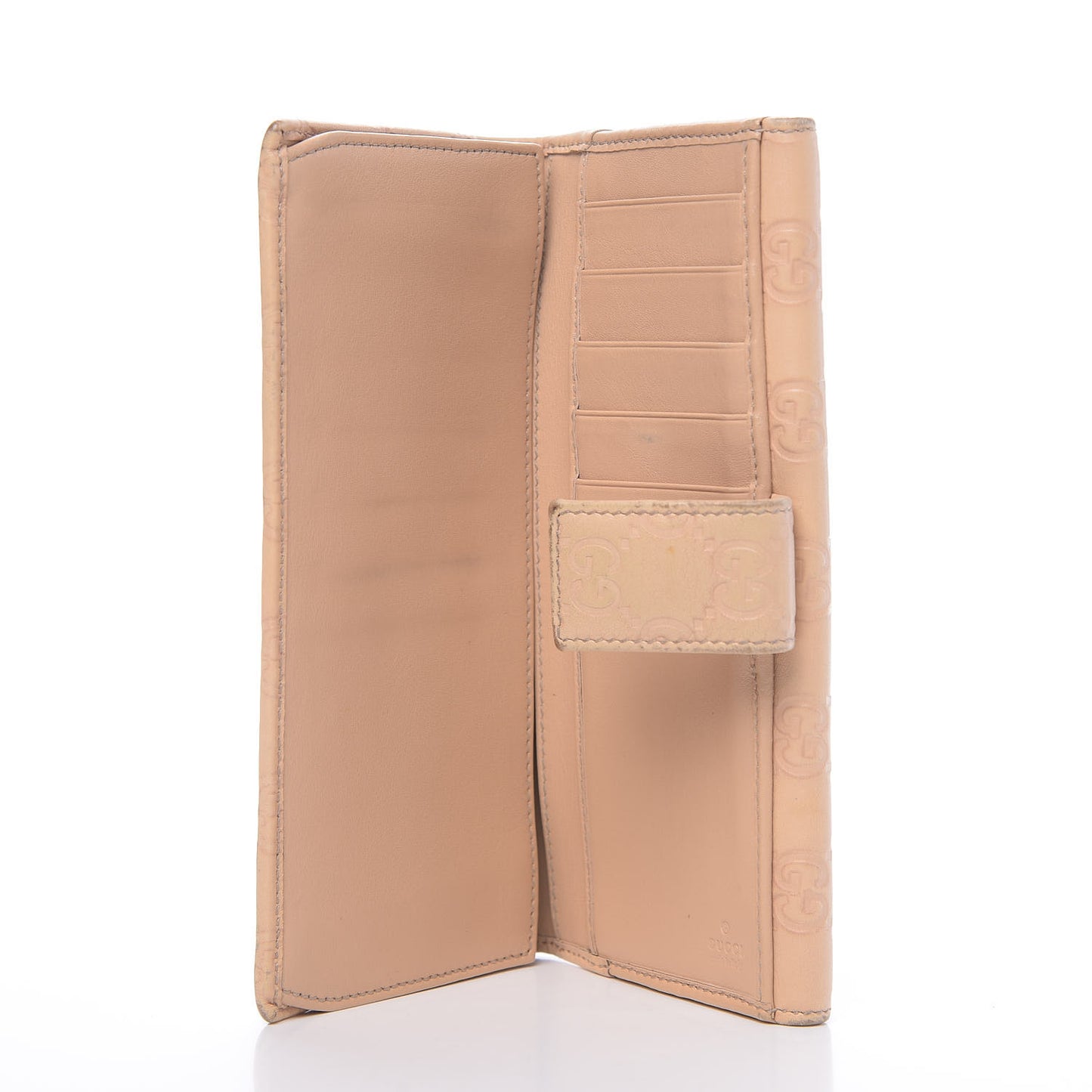 Guccissima Continental Heart Wallet Beige