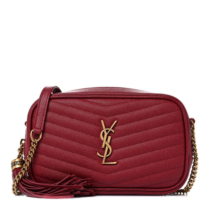 Saint Laurent Grain De Poudre Matelasse Monogram Mini Lou Camera Bag Opyum Red 1 of 11